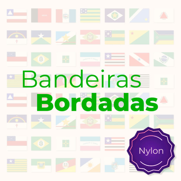 Bandeira BORDADA de Cidades e Estados do Brasil - Tecido Nylon - 100% Poliamida (G5) - Imagem 1