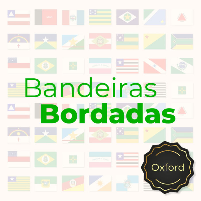 Bandeira BORDADA de Cidades e Estados do Brasil - Tecido Oxford - 100% Poliéster (G5) - Imagem 1
